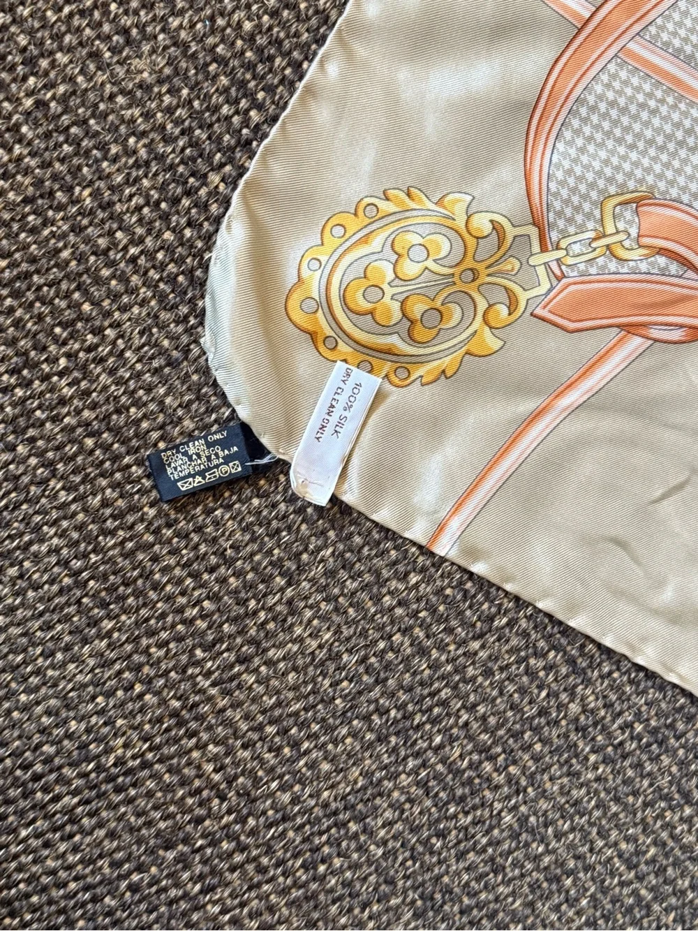 Nordstrom’s made in Italy, silk scarf horse bit chain